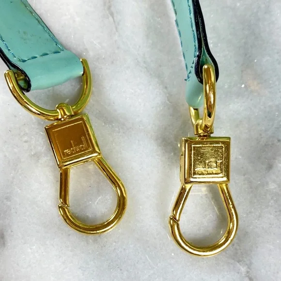 Moschino Couture Tiffany Blue Patent Leather Bowler Bag w/ Crossbody Strap